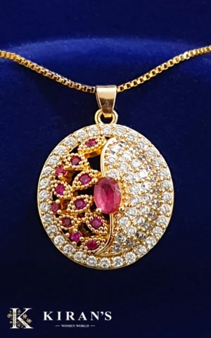 Pink Golden | Oval Pendant