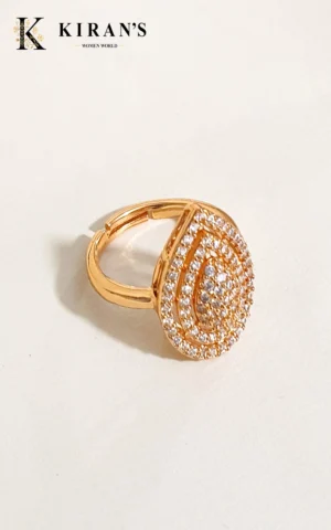 White Golden | Droplet Ring