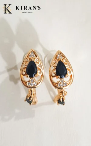 Golden Black | Droplet Bell Earrings