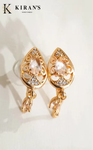 Golden White | Droplet Bell Earrings