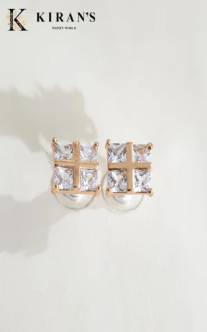 White Golden | Square Earrings