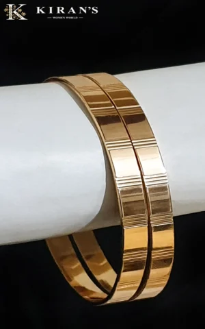 Golden Etched | Slim Bangles