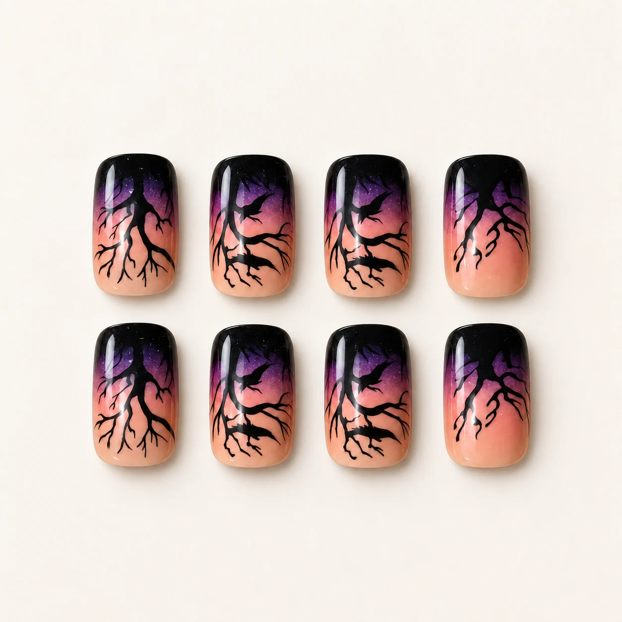 Press-on nail design NAIL-010 — arranged set