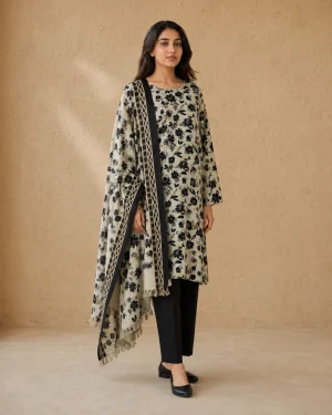 Modelled styling of N Celestial Petal fabric.
