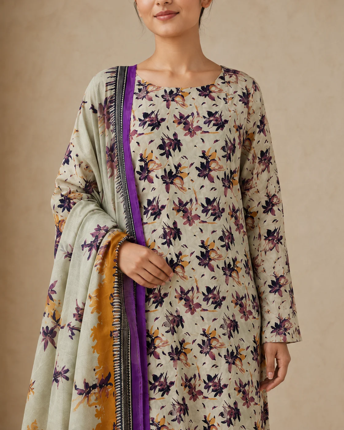 Modelled styling of 30 fabric.
