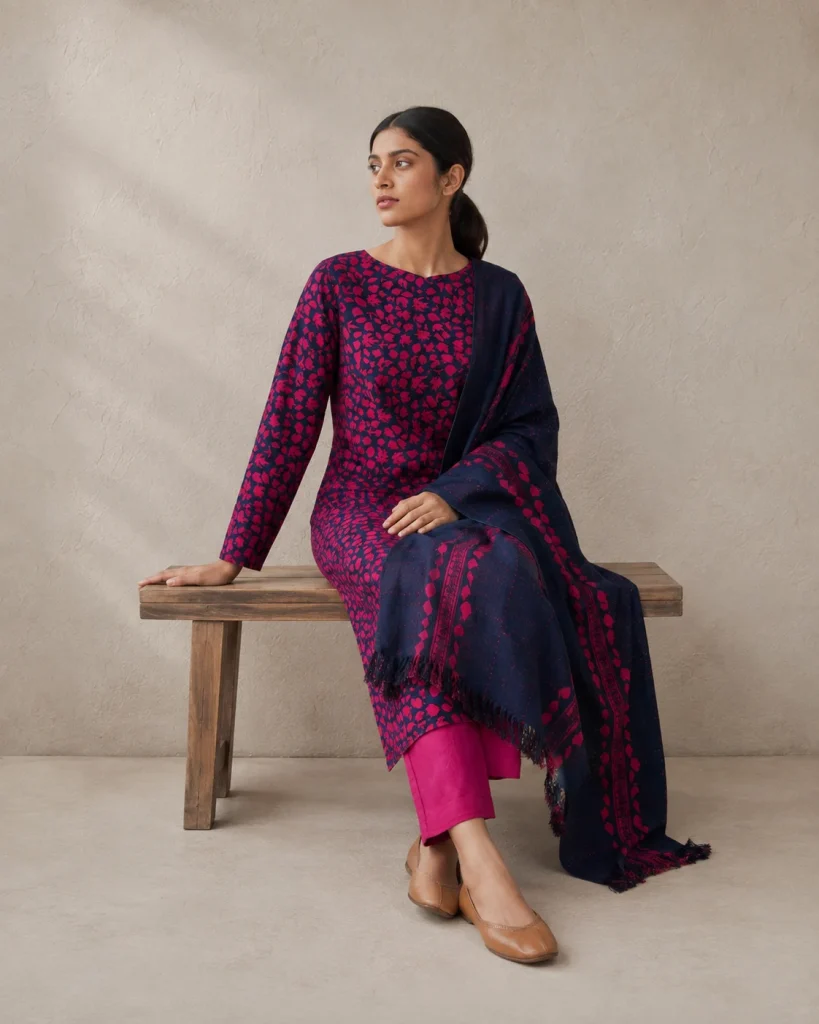 Modelled styling of 33 fabric.