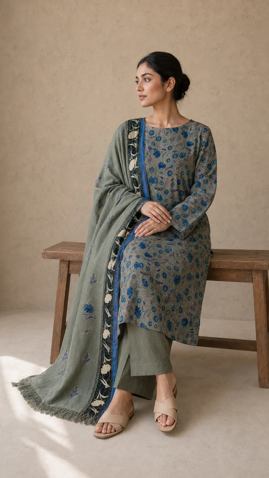 Modelled styling of 36 2 fabric.