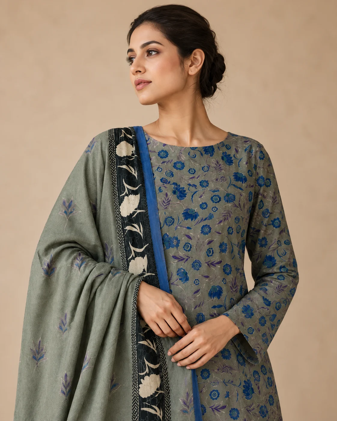 Modelled styling of 36 2 fabric.