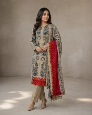 Modelled styling of 37 1 fabric.