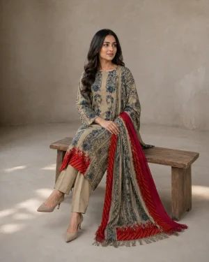 Modelled styling of 37 1 fabric.