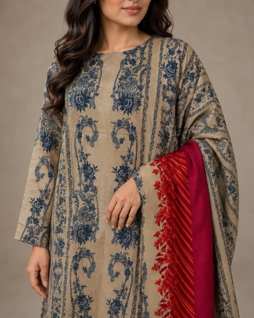 Modelled styling of 37 1 fabric.