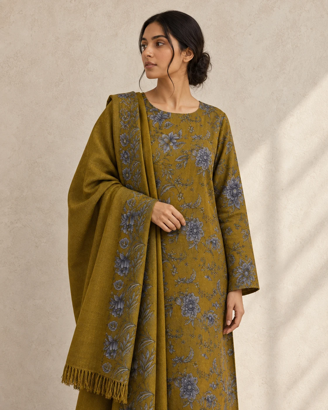 Modelled styling of 41 0 fabric.