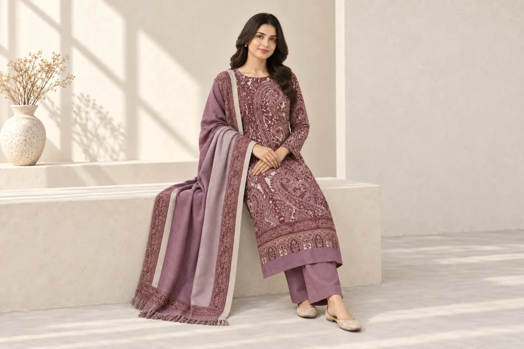 Mauve Charm winter suit.